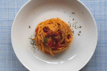 トマトソースパスタ作ったよ